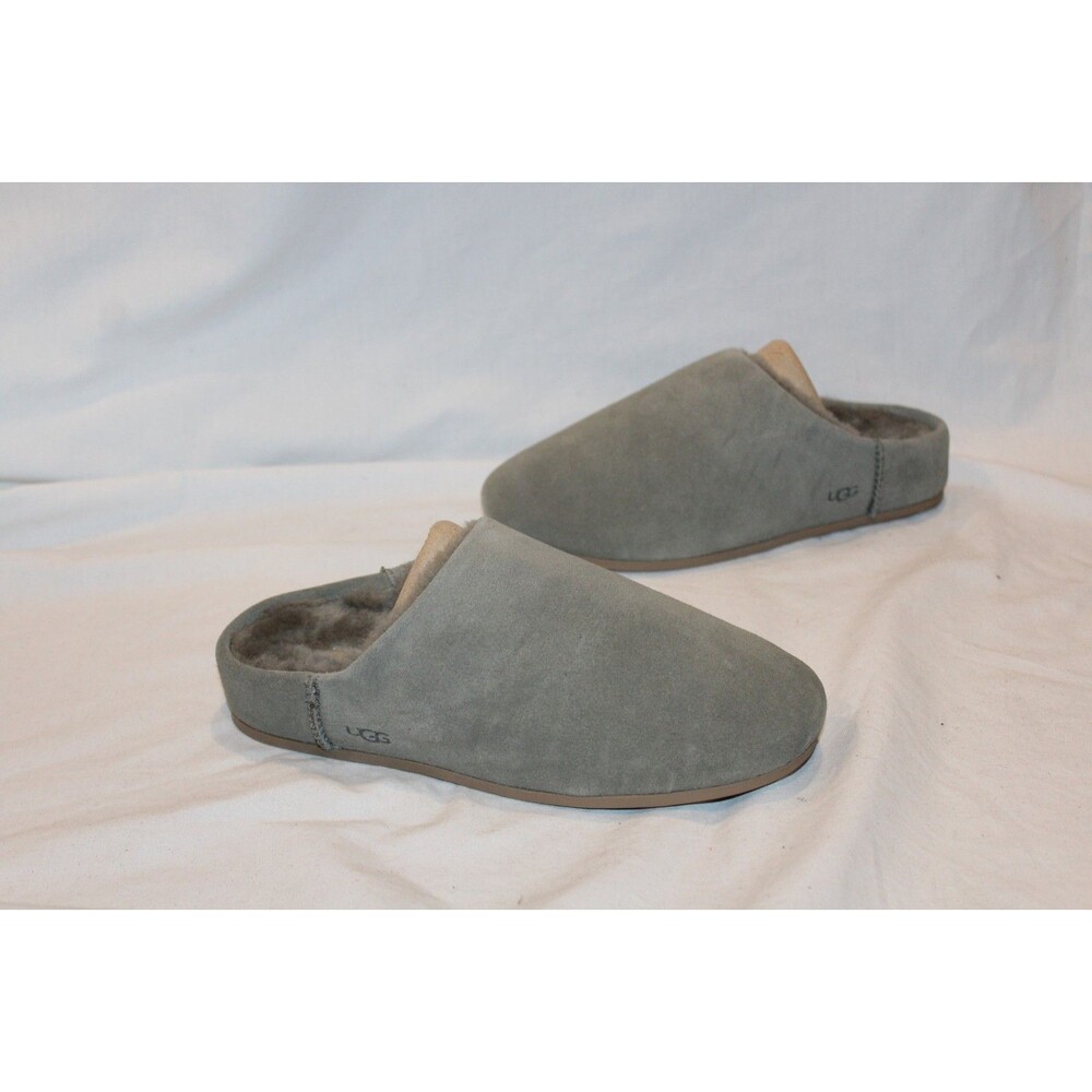 UGG Elea Slip On Clogs Women’s Suede Sheepskin Slippers MSG GREEN SZ 7 NEW - Picture 2 of 6